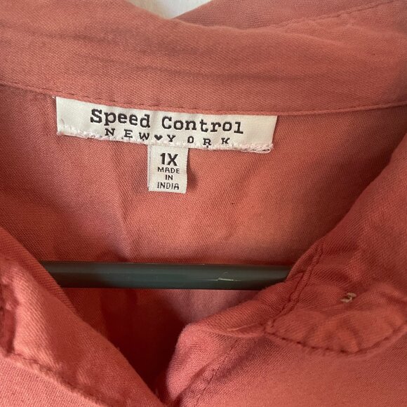 Speed Control New York Rust Orange Shirt Dress size 1X - Picture 3 of 6